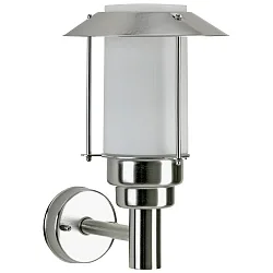 Luminaire mural d'extérieur TYPE NO 0237 1 voie, avec couverture E27 44, acier inoxydable gradable