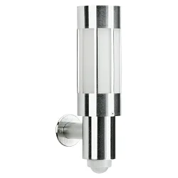 Luminaire mural d'extérieur TYPE NO 0241 cylindrique, avec détecteur de mouvement E27 44, acier inoxydable 
