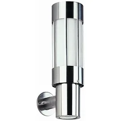 Luminaire mural d'extérieur TYPE NO 0243 cylindrique, avec spot LED E27 44, acier inoxydable gradable