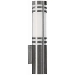 Luminaire mural d'extérieur TYPE NO 0258 cylindrique E27 44, acier inoxydable mat