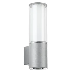 Luminaire mural d'extérieur TYPE NO 0321 cylindrique, avec spot LED E27 44, argent mat gradable