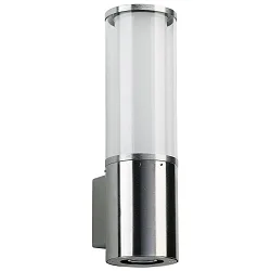 Luminaire mural d'extérieur TYPE NO 0323 cylindrique, avec spot LED E27 44, acier inoxydable gradable