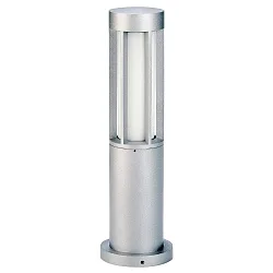 Luminaire en forme de borne TYPE NO 0507 cylindrique E27 44, argent
