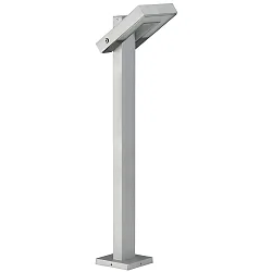 LED Bollard light Type No. 2091, IP54, height 90cm, 16W 3000K 1600lm, swiveling 120°, cast alu / satined glass, silver matt