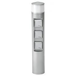 Colonne lumineuse à douille TYPE NO 2202 3 fois, rond, sans fonction de commutation, acier inoxydable mat