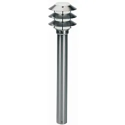 Borne d'éclairage TYPE NO 2256 3 fois, avec couverture E27 44, acier inoxydable mat gradable