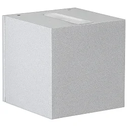 LED Outdoor Wall spot Type No. 2371 - 2-sided, tight/wide, square, IP44, 230V AC/DC, 2x 3W 3000K 330lm, lens + glass, silver