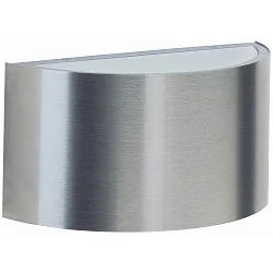 Luminaire mural d'extérieur TYPE NO 6146 haut bas, petit, semi-circulaire G9 44, acier inoxydable mat gradable