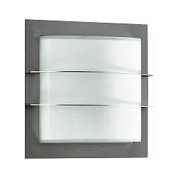 Outdoor Wall and Ceiling luminaire Type No. 6191, arched, 26 x 26cm, IP44, E27 QA55 max. 57W, stainless steel matt