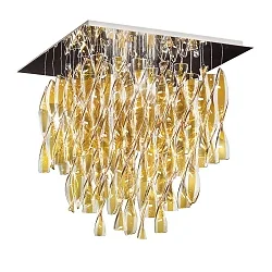 Luminaire de plafond PL AURA PX E27 IP20, marron, chrome, transparent gradable
