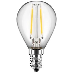 LED Filament lamp drop G45 E14, 1W, 80lm, 2700K warmwhite, 300°, glass clear