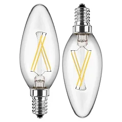 Ampoule à filament forme bougie C35 lot de 2, commutable E14 4,5W 470lm 2700K 300° CRI > 80 