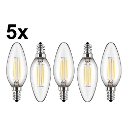 Lampe à filament LED lot de 5 E14 4,5W 470lm 2700K 300° CRI > 80 