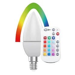 Lampe RGBW avec télécommande RGB E14 5,5W 470lm 2700K 240° CRI > 80 gradable