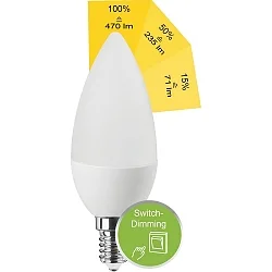 Lampe LED SMD SWITCH DIM C35 C35 E14 4,9W 470lm 2700K 200° CRI >80 gradable