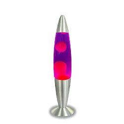 Lampe LED Lava IP20, violet, rose, argent 