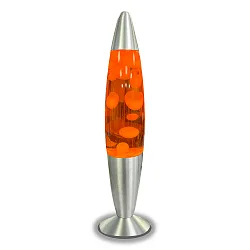 Lampe LED Lava IP20, orange, argent, blanche 