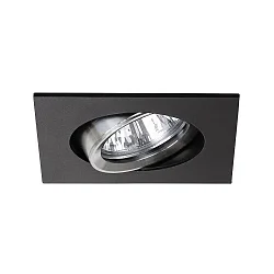 Downlight pivotant, carré GX5,3 IP20, aluminium, noir  gradable