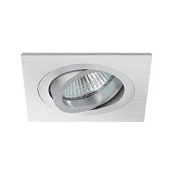 Downlight pivotant, carré GX5,3 IP20, aluminium mat gradable