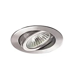 Downlight rond, pivotant GX5,3 IP20, acier inoxydable gradable