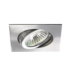 Downlight pivotant, carré GX5,3 IP20, acier inoxydable gradable