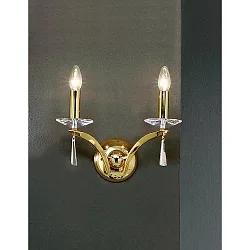 Luminaire mural STELLA à 2 flammes E14 IP20, or gradable