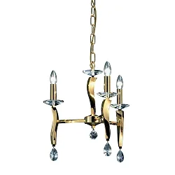 Pendant luminaire GIRATA, 3 flames, 3x E14 max. 40W, gold