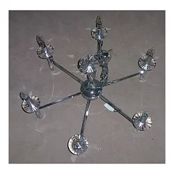 Pendant luminaire GIRATA, 6 flames, 6x E14 max. 40W, chrome