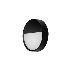 Luminaire mural d’extérieur EYE semi-circulaire, CCT Switch, résistant aux chocs IP65, noir mat 