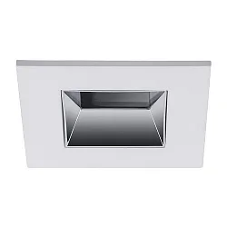 Recessed LED downlight ALTERO, IP44, square, 8.3 x 8.3cm, changeable cover, 500mA, 9.2W 3000K 820lm 33°, white / chrome