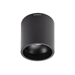 Downlight TUBIC rond, version pour montage en surface, direct / indirect IP20, noir mat 