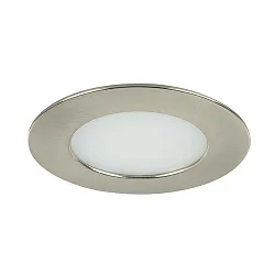 Downlight rond, version pour montage encastré IP44, nickel mat gradable
