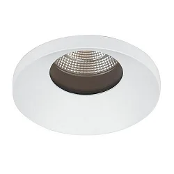 Recessed outdoor LED downlight with funnel cover, IP54, Ø 8.3cm, 500mA, 9.2W 3000K 820lm 38°, structured white