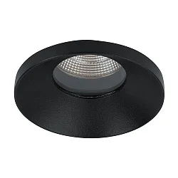 Recessed outdoor LED downlight with funnel cover, IP54, Ø 8.3cm, 500mA, 9.2W 3000K 820lm 38°, structured black
