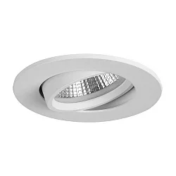 Recessed LED spot INDIWO68, IP20, round, 350mA, 5.5W 3000-1800K 550lm 36°, swivelling, dim2warm, white