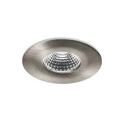 Lumière encastrée OBIRA rond, rigide, dimmable IP65, nickel brossé gradable 6,9W 550lm 3000K 38° CRI >80