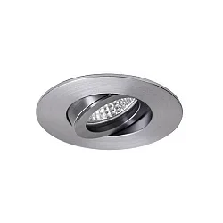 Lumière encastrée EXPAND GX5.3 rond, pivotant IP20, aluminium brossé, mat gradable