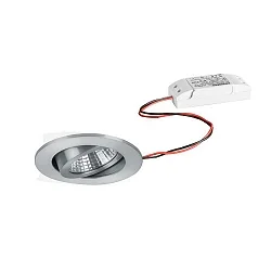 Eclairage d'extérieur encastré rond, pivotant IP65, aluminium mat 