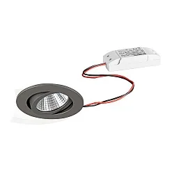 Eclairage d'extérieur encastré rond, pivotant IP65, titane