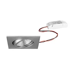 Eclairage d'extérieur encastré pivotant, carré IP65, aluminium mat 