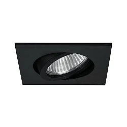 Projecteur encastré TIRREL-R GU10 / PAR16 angulaire, pivotant, avec espaceur GU10 IP20, noir gradable