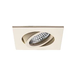 recessed spotlight TIRREL-R GU10 / PAR16 swivelling, square, with lamp socket GU10 IP20, textured sand beige dimmable