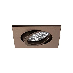 recessed spotlight TIRREL-R GU10 / PAR16 swivelling, square, with lamp socket GU10 IP20, matte metallic brown dimmable