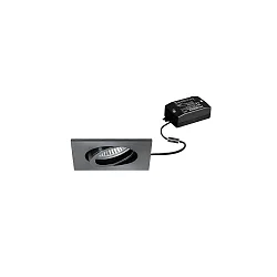 recessed spotlight TIRREL-S LED ON-OFF square, swivelling, for VDU workstation, switchable IP20, glossy, black
