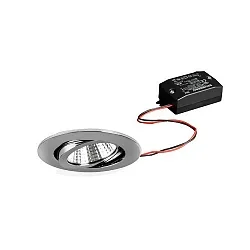 Recessed LED spot set BB03 incl. converter, IP20, round, 230V, 6W 3000K 640lm 38°, swivelling 30°, chrome