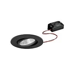 recessed luminaire BB23 round, swivelling, switchable IP65, powder coated, black  7W 620lm 3000K 36° 36° CRI >80