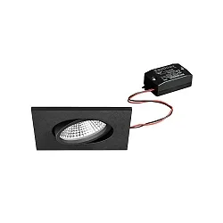 recessed luminaire BB25 square, swivelling, switchable IP65, powder coated, black  7W 620lm 3000K 36° 36° CRI >80