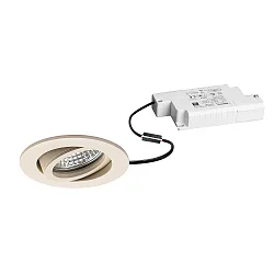 Projecteur encastré TIRREL-R LED DIM rond, pivotant, beige sable texturé gradable