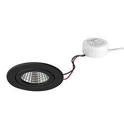 Lumière encastrée ITANSA R BB15 rond, rigide LED IP54, noir gradable 6W 680lm 3000K 20-40° 20-40° CRI 80-89