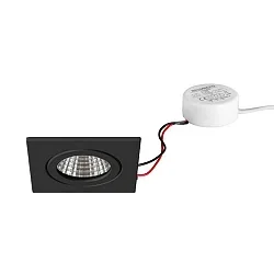 Lumière encastrée ITANSA S BB16 rigide, carré LED IP54, noir gradable 6W 680lm 3000K 20-40° 20-40° CRI 80-89